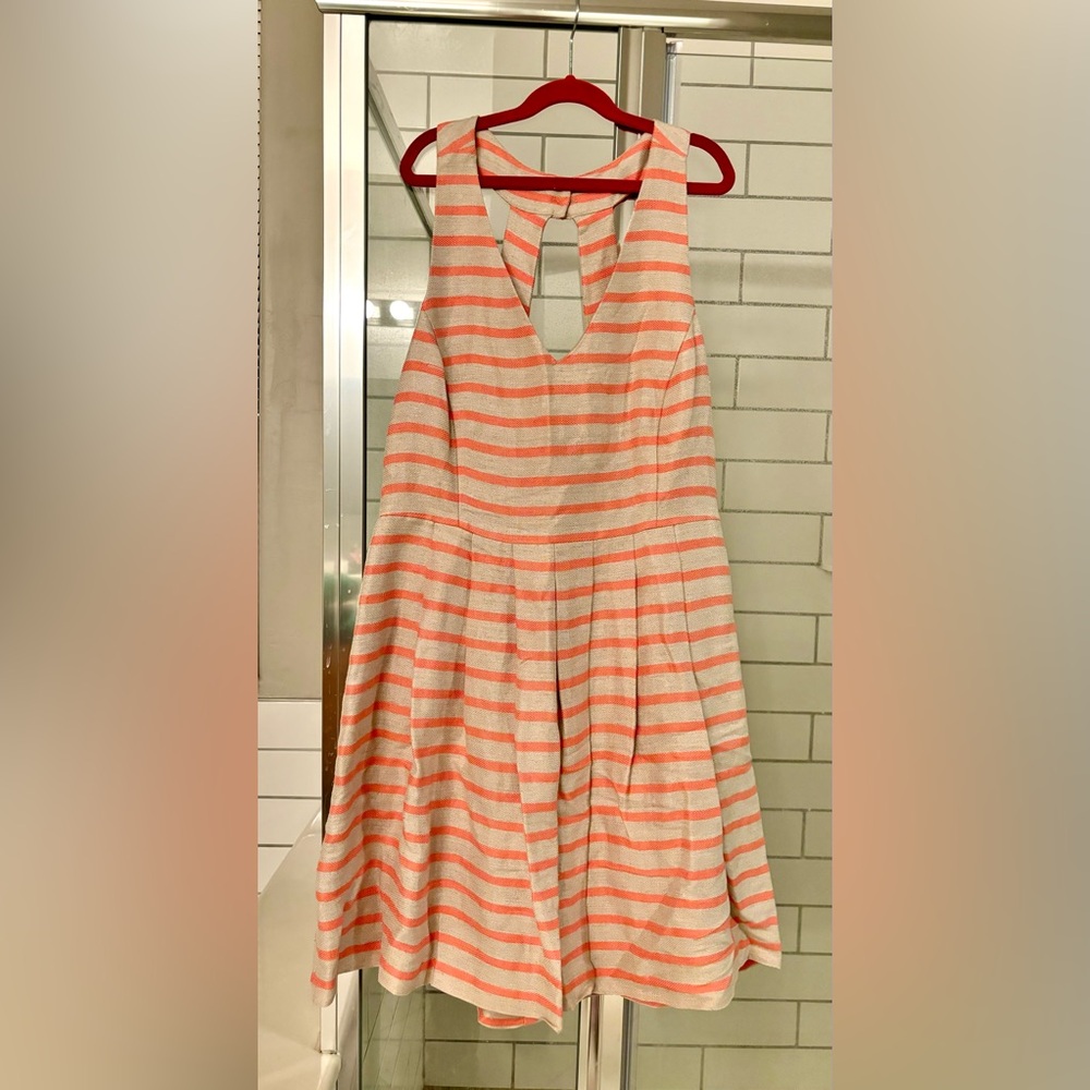 Orange and tan striped Banana Republic sundress